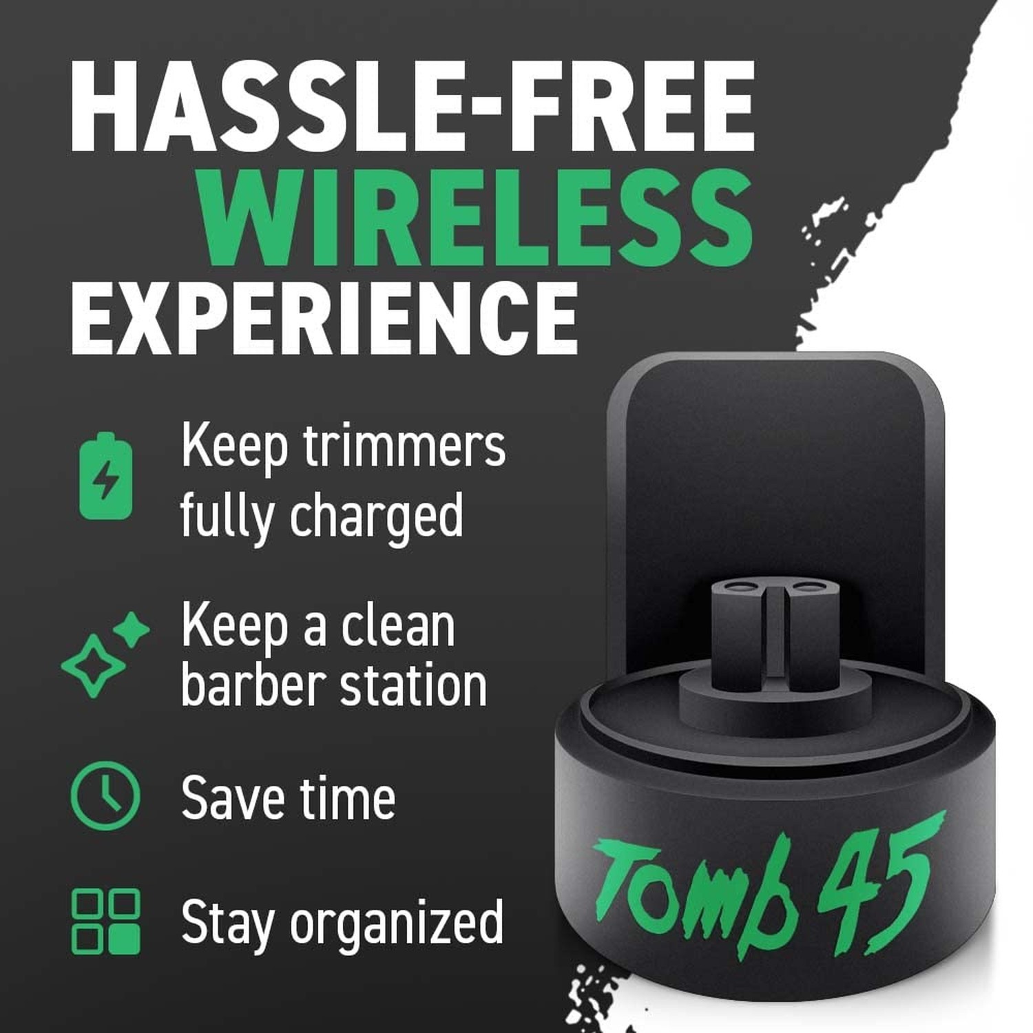 Tomb 45 Wireless Charging PowerClip | Cordless Power Clip for Hair Trimmers f…