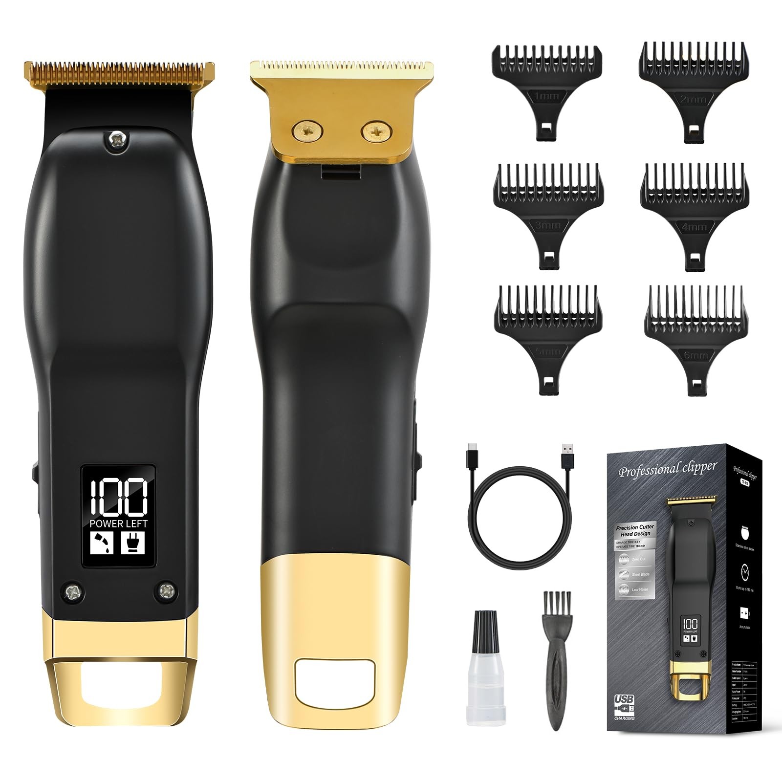 Professional Hair Trimmer for Men – Rechargeable Men’s Hair Clippers & Razor, Co