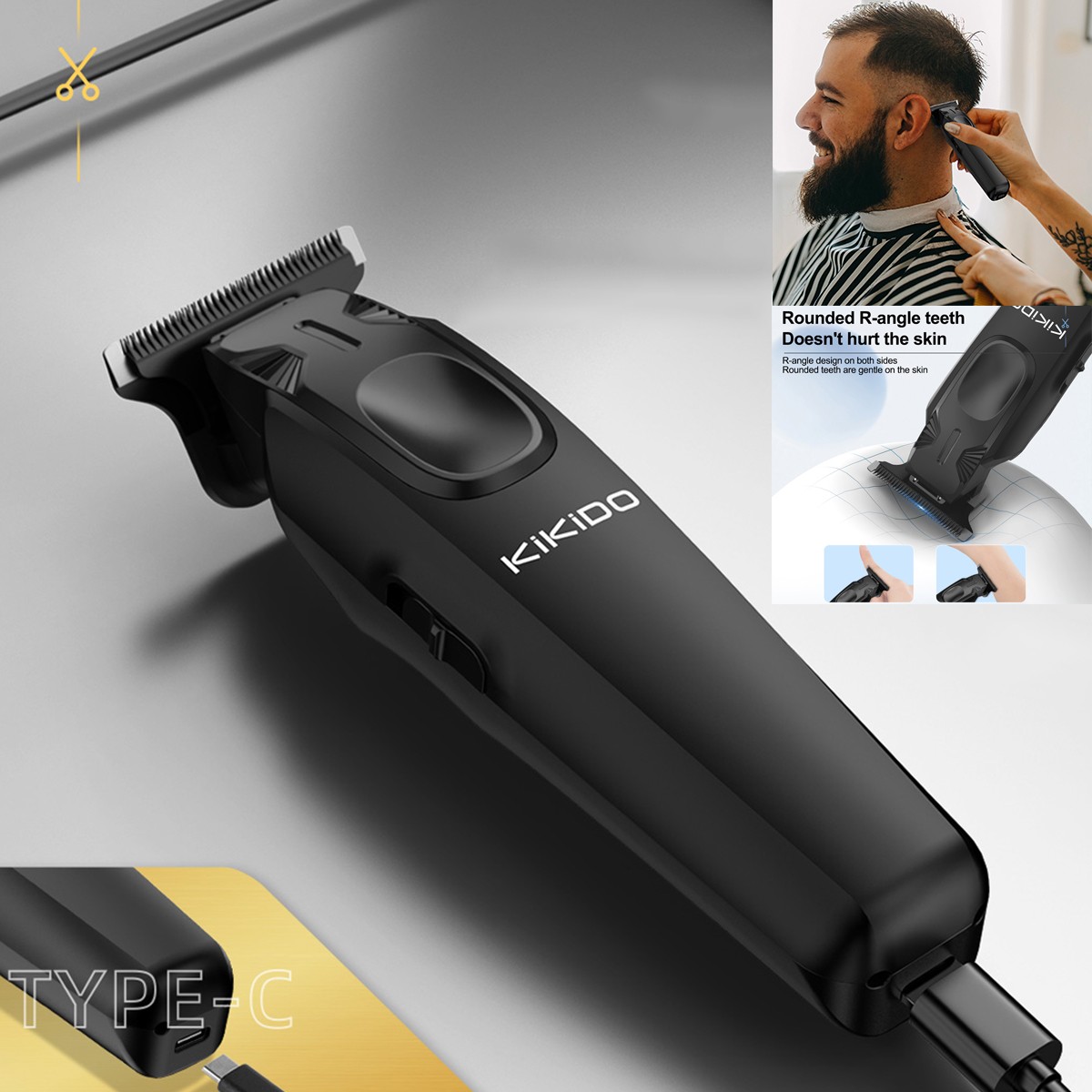 Portable Electric Cutting Clipper Cordless Beard Shaver Haircut Trimmer 12 Combs