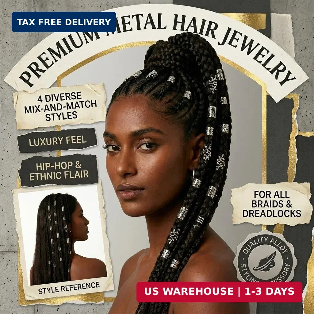 80PCS Silver Hair Jewelry for Dreadlock Braids, Hair Charms Accessories | 80Pcs