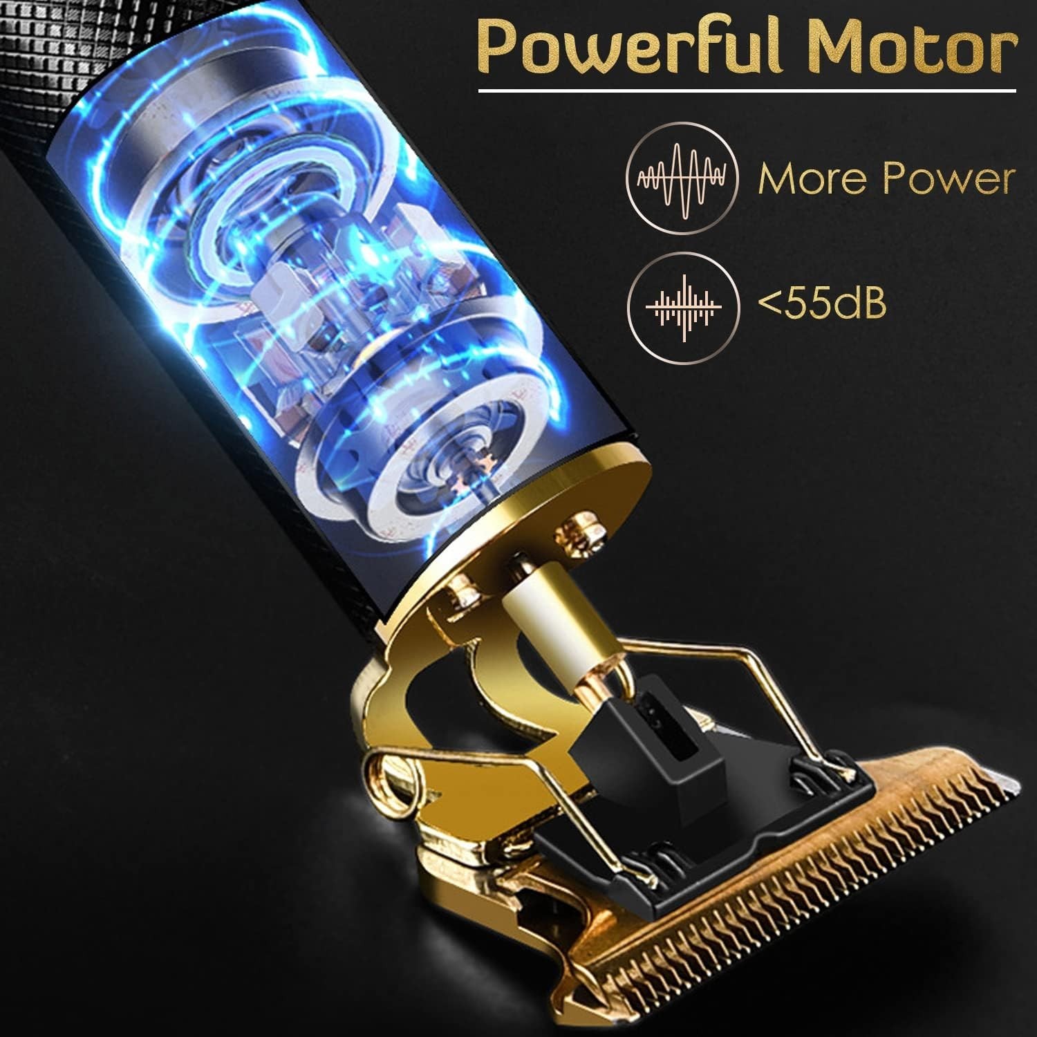 Cordless Professional Hair Cutting Kit with Ear Spoon Tools – Gold Finish