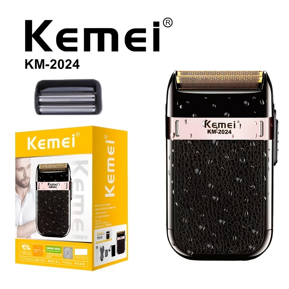KEMEI Men’S Professional Electric Shaver USB Charging Beard Shaver for Travel