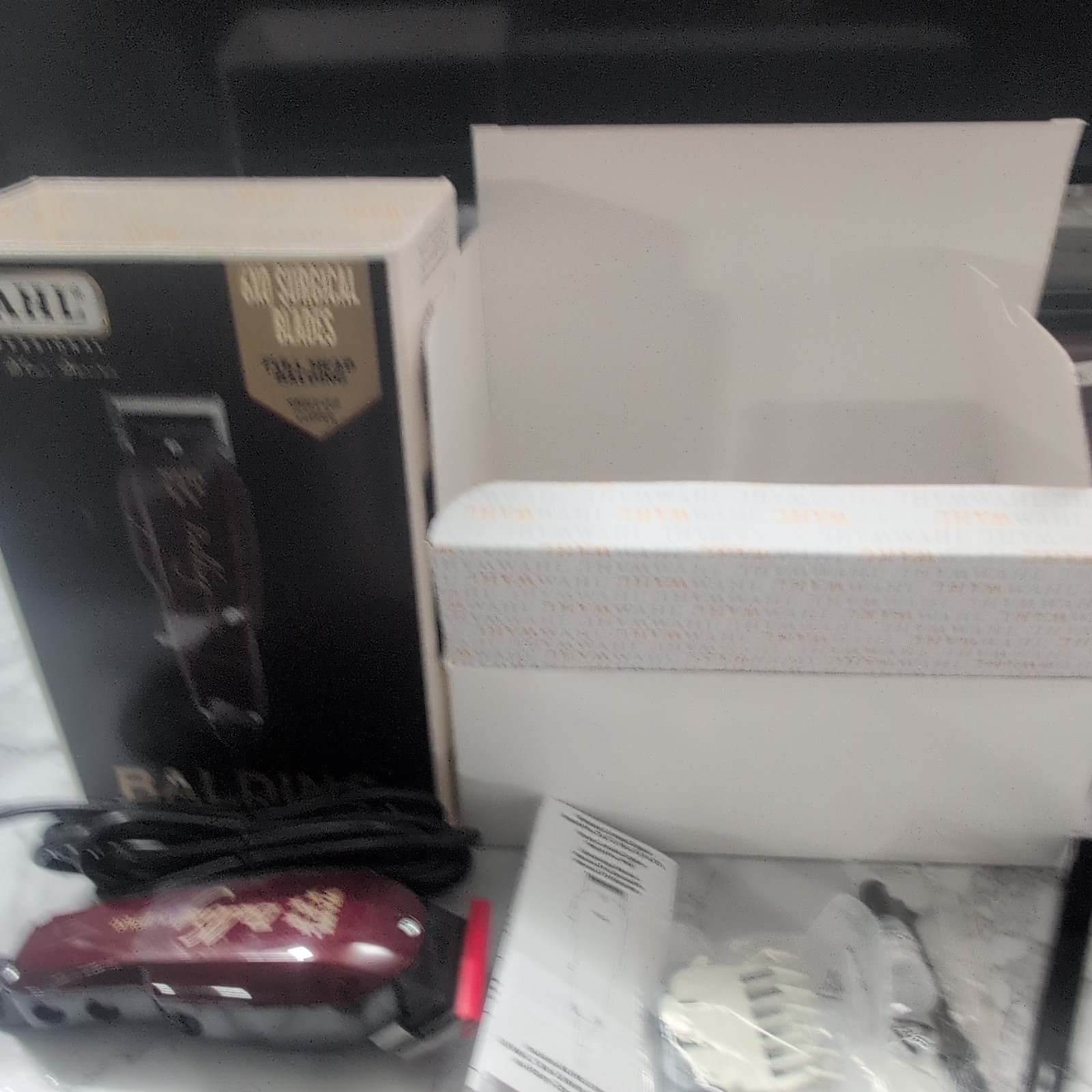 Wahl 5 Star Series Balding Clipper Burgundy Corded Electric Square Blade Head