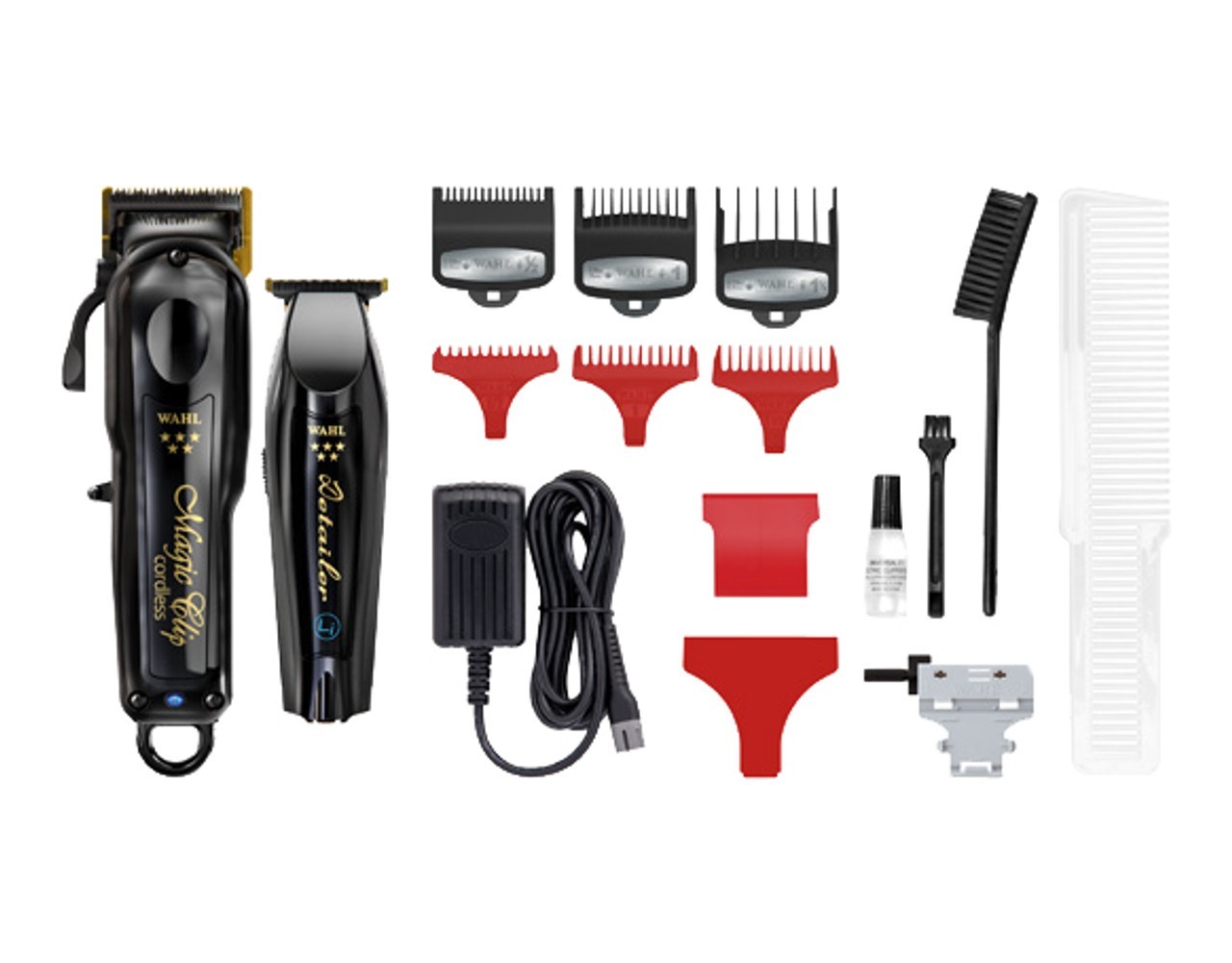 Wahl Cordless Barber Combo Black Magic Clip Clipper & Detailer Trimmer 3025397