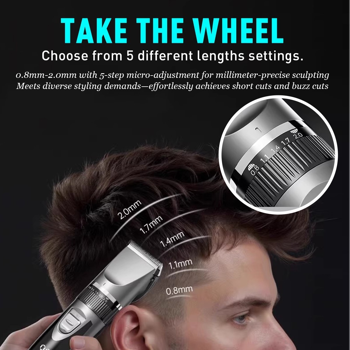 Professional Home Electric Hair Clipper Set w/Digital Display, USB Fast Charging