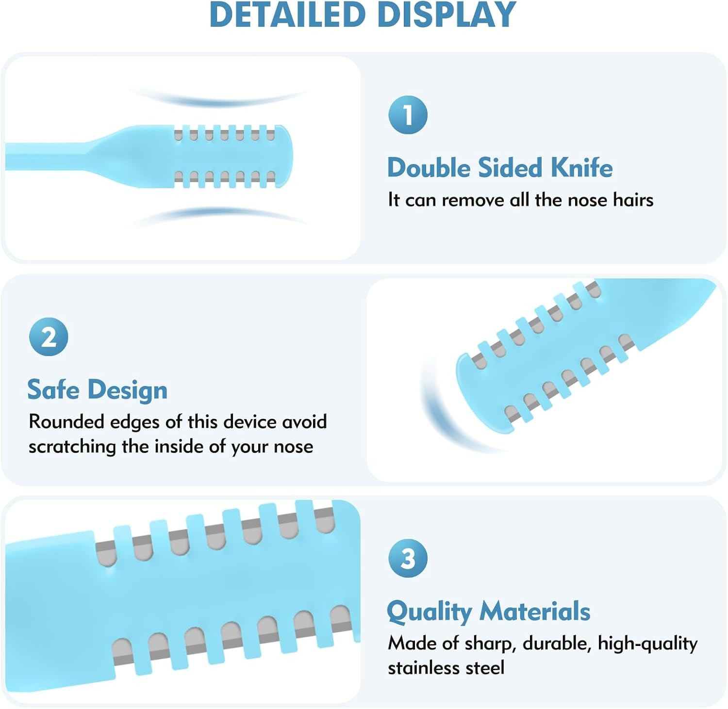 5PCS Nose Hair Trimmer for Women Men | Double-Sided Nose Trimmer Women, Manual 2