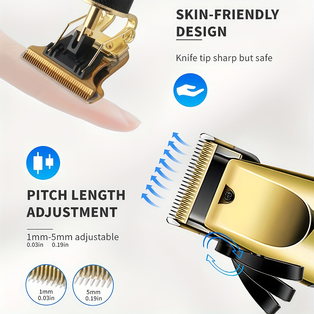 Professional Hair Clipper for Men, 3-piece Set, Beard Trimmer Shaver Set and Kit