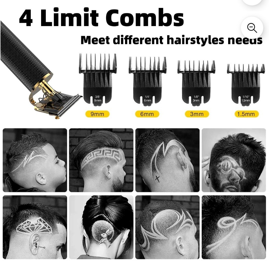 Vintage T9 Black Gold Beard & Hair Trimmer Cutter for Men – Professional