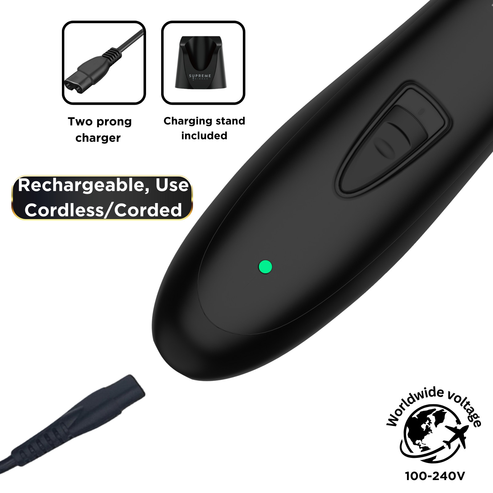 Supreme Trimmer T-Shaper for Children & Elderly w/ Sensitive Skin | ST5206 Black