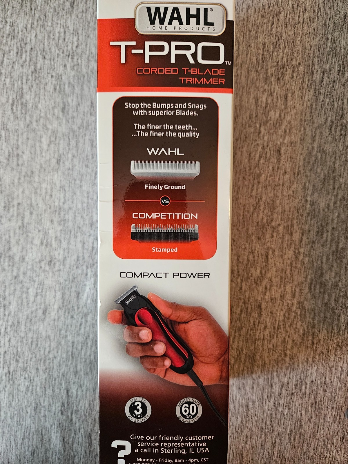 Wahl T-Pro Corded T-Blade Trimmer Red Black 09307-300 Close Shave Detailer NEW