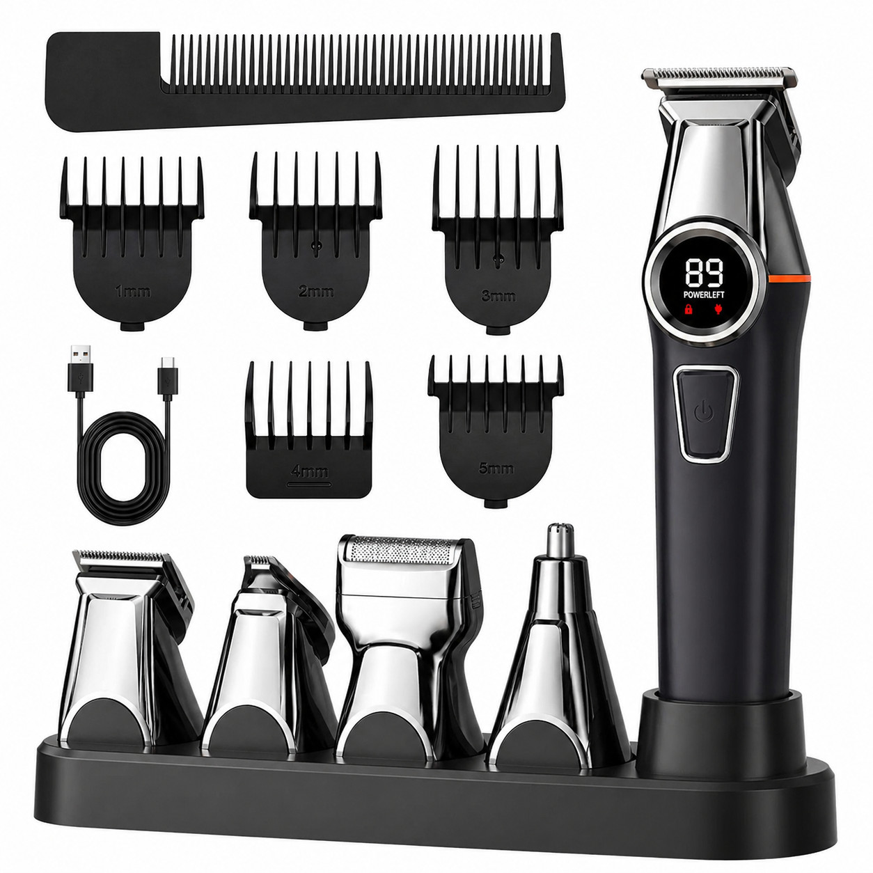 Beard Trimmer for Men Rechargeable, Waterproof Electric Shaver & Hair Trimmer,