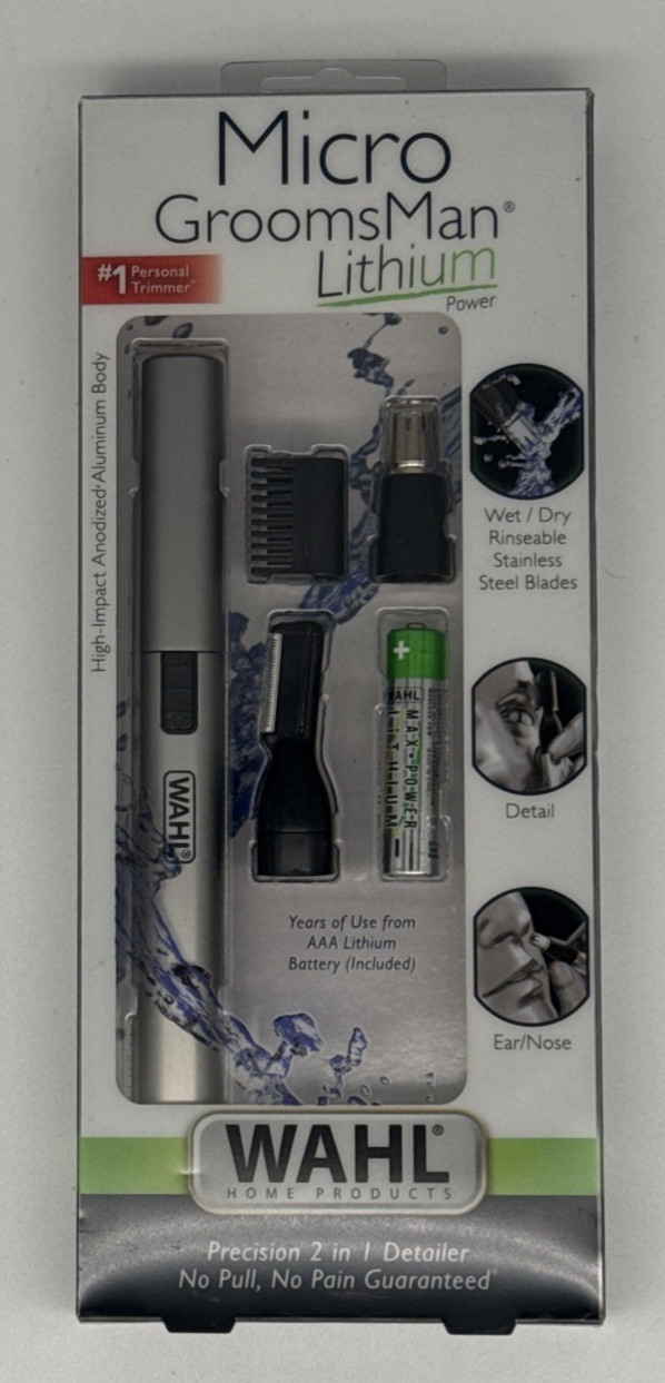 Wahl 5640-1001N Micro GroomsMan Lithium Ion Precision 2 in 1 Detailer SEALED NEW