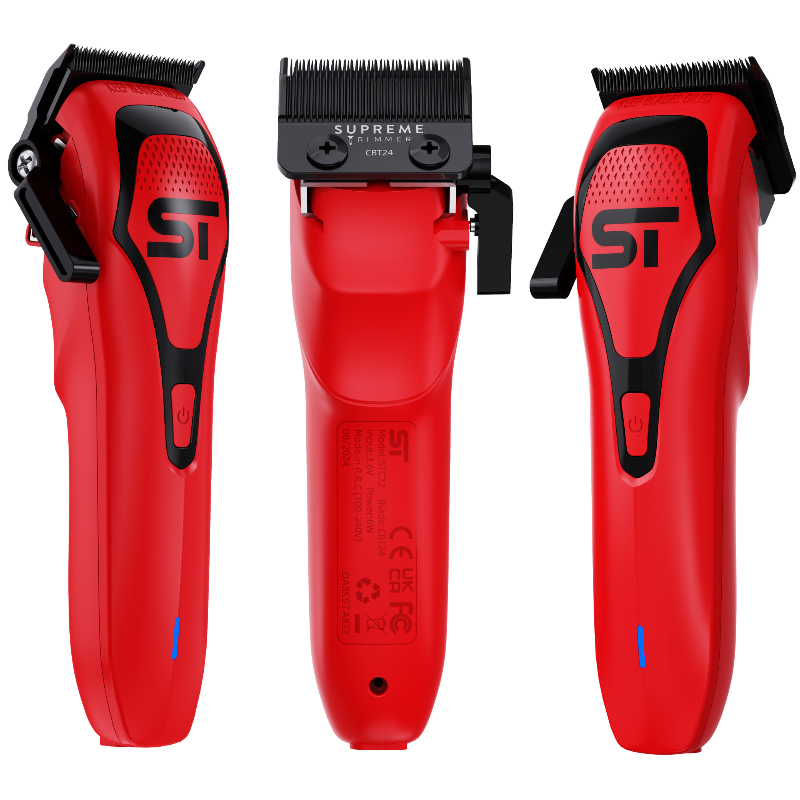 Supreme Trimmer DARKSTAR 72 DLC Taper Clipper w/ Magnetic Vector Motor | Red