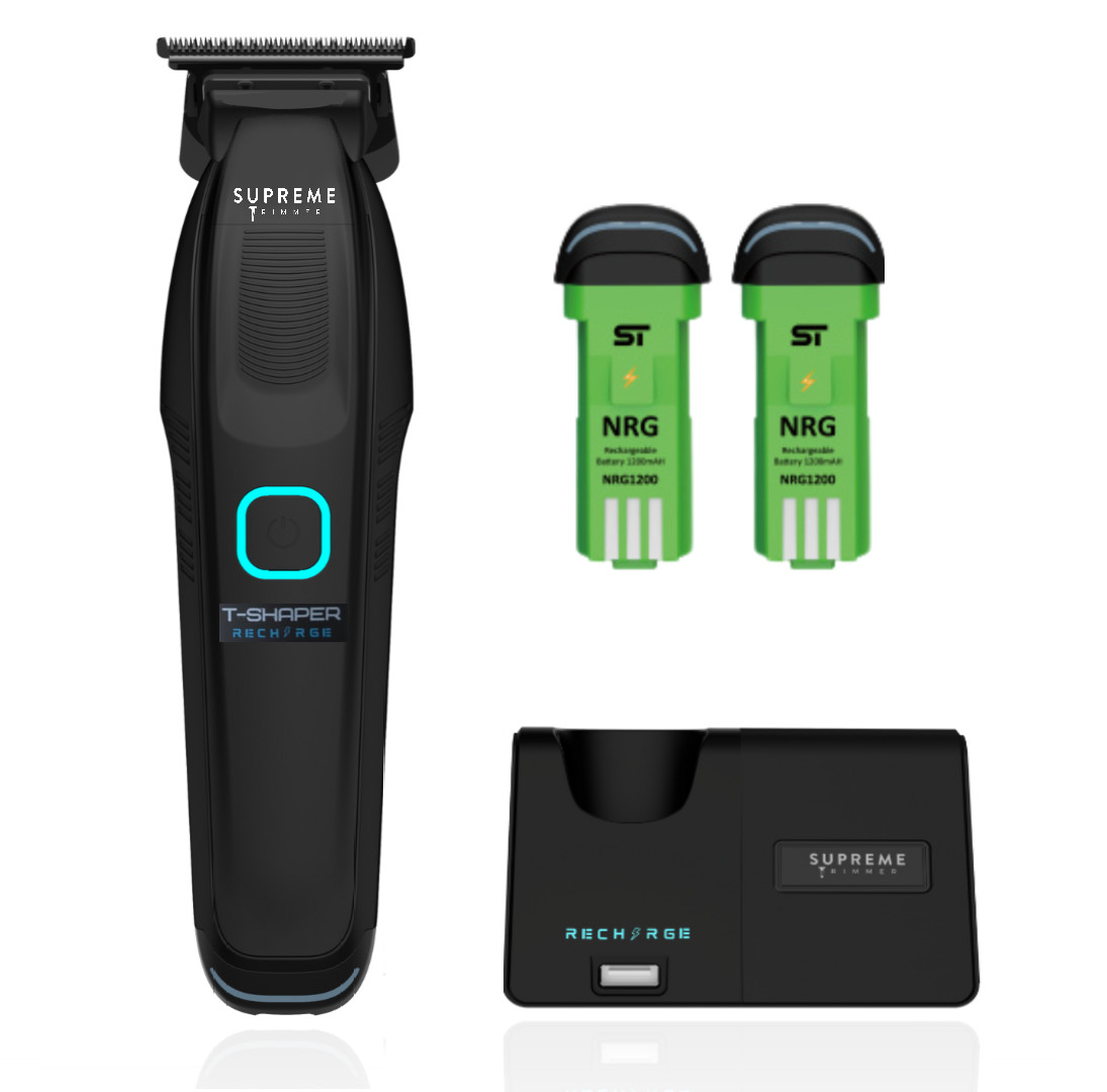 Supreme Trimmer RECHARGE Trimmer ST777 | w/ 2 Detachable Batteries | Black