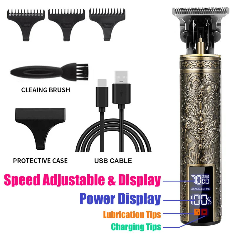 2026 Electric Hair Clipper Machine Cordless Trimmer portable USB Fast Charging H