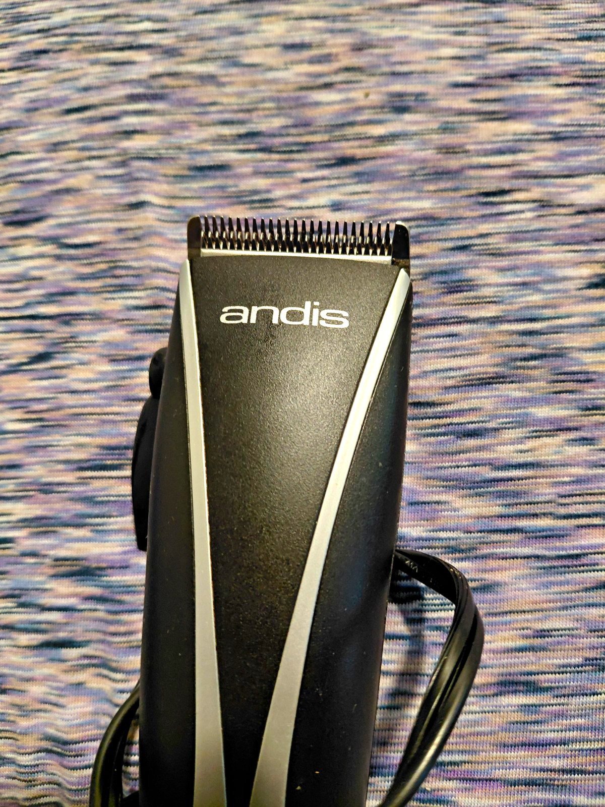 Andis PM-10 Corded Hair Clipper Magnetic Motor #10 Square Blade Black/Silver