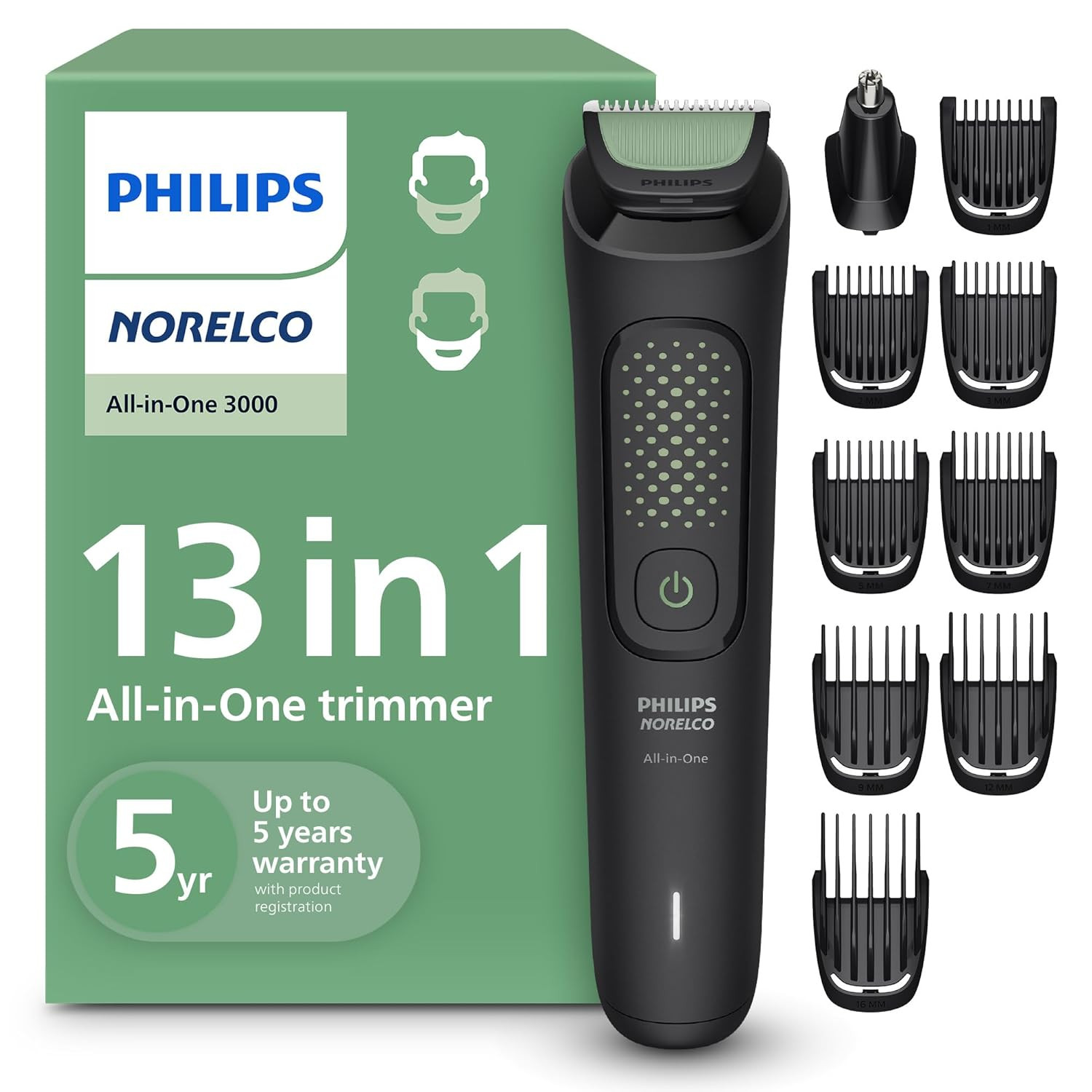 Philips Norelco All-In-One 3000 Series 13 in 1 Trimmer, Beard Styler & Men’S Hai