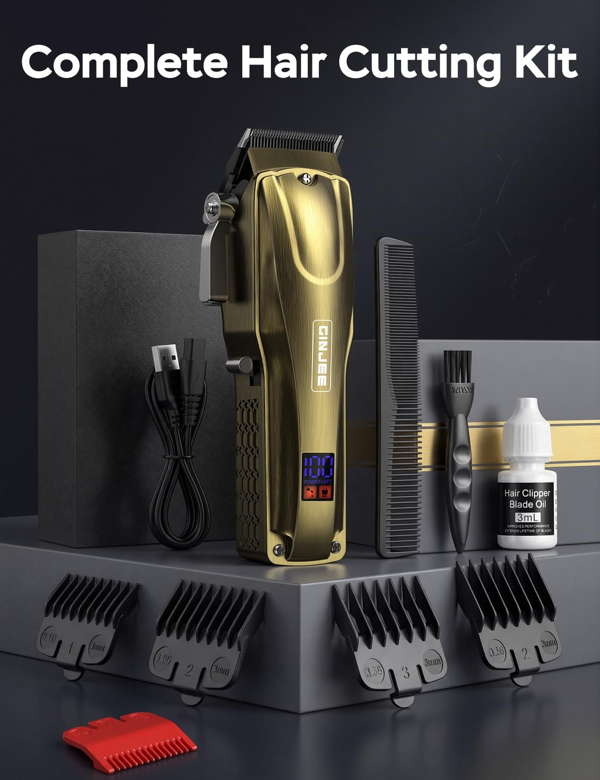 Hair Clippers for Men, Cordless & Corded Barber Clipper with 5Hrs Runtime, 7000R