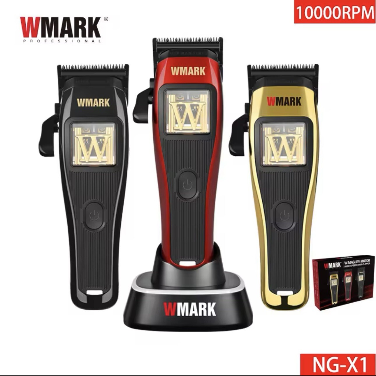 Cordless Vector Magnetic motor Clipper ,Wmark NG-X1 with magnetic guards