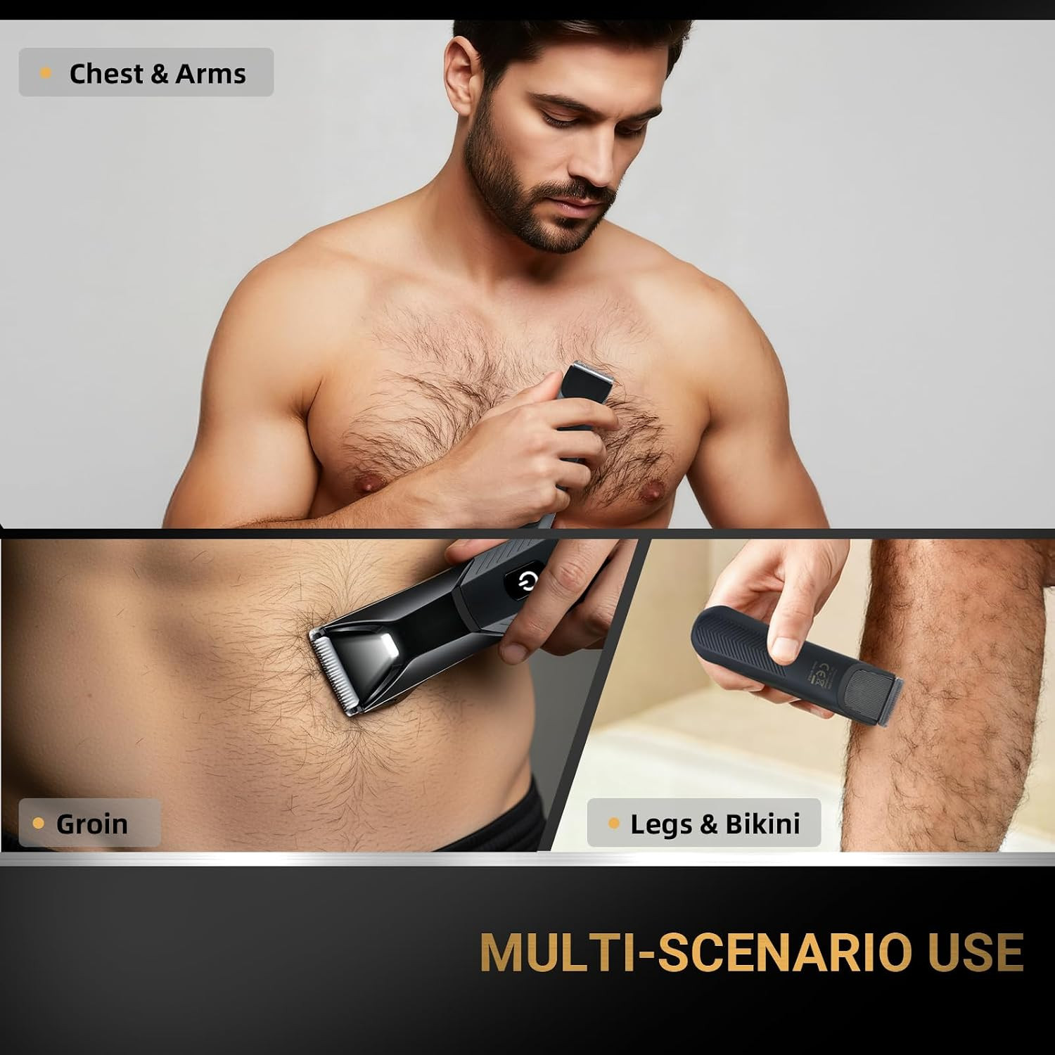 Manscape Body Hair Trimmer, Rechargeable Pubic Hair Trimmer for Men | Ceramic Bl