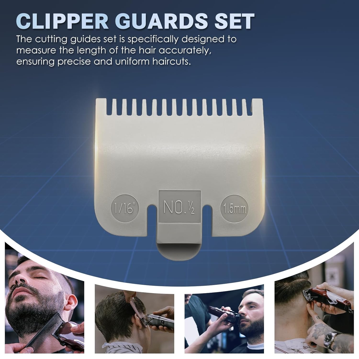 2 Pack Replacement for 1/2 Wahl Clipper Guards Set,1/16″ 1.5mm Hair Grey