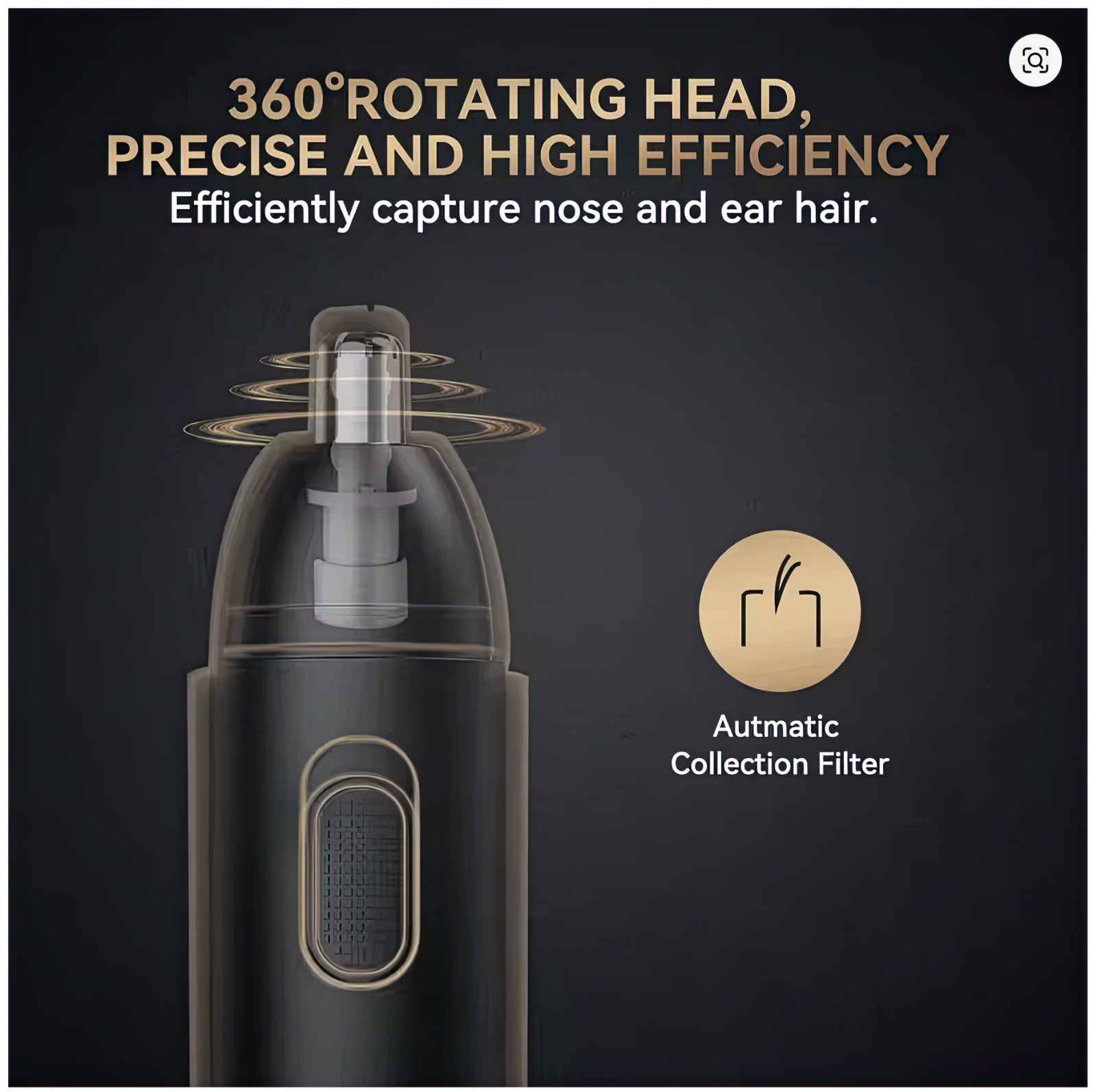 MAXGROOM Rechargeable Nose Hair Trimmer for Men 360 Rotating Dual-Blade Electric