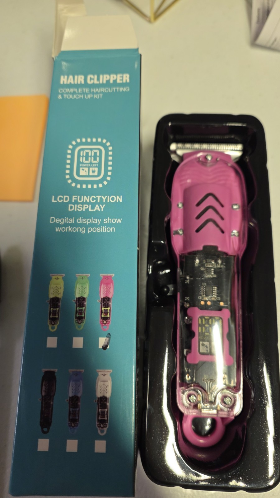 Rechargeable Electric Mens Hair Clippers With Attachments & USB-C Charging Cord.