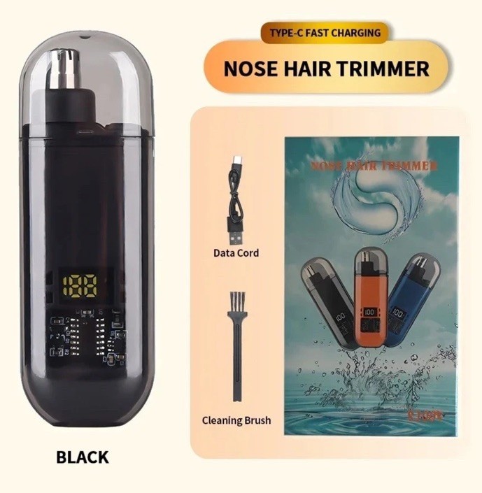 2 In 1 Electric Portable Ear Nose Hair Trimmer Clipper 2024 New Black