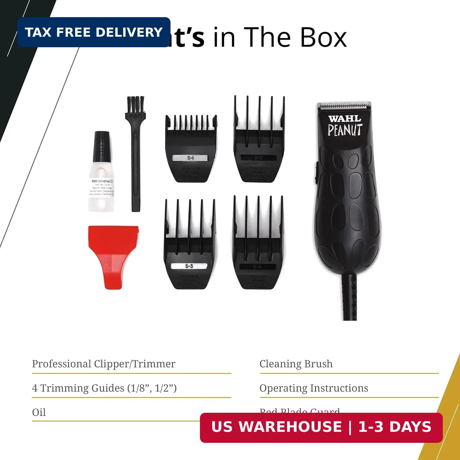 Wahl Professional Peanut Corded Clipper/Trimmer, Compact Rotary Motor | Lightwei