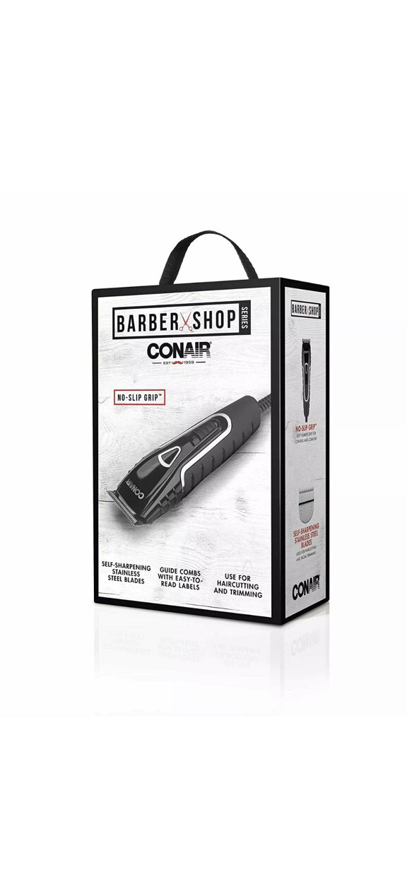 Conair Barbershop Series No-Slip Grip Home Haircut Kit Stainless Steel Blade NEW