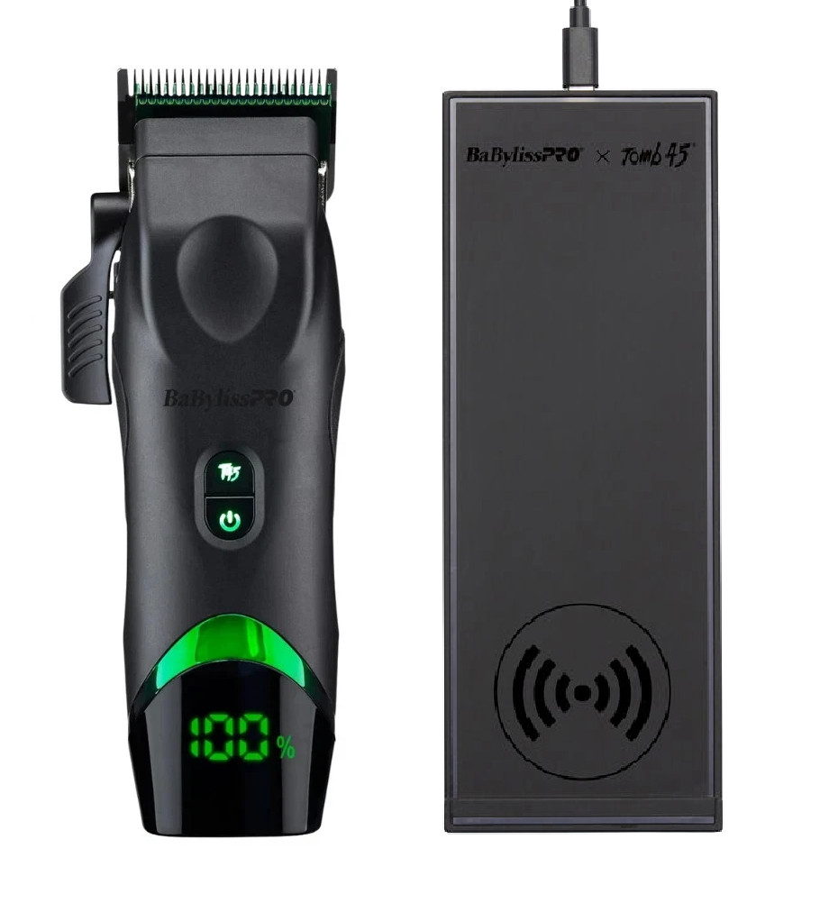 Babyliss Pro X Tomb45 Black Green Professional Clippers Wireless Charge Pad