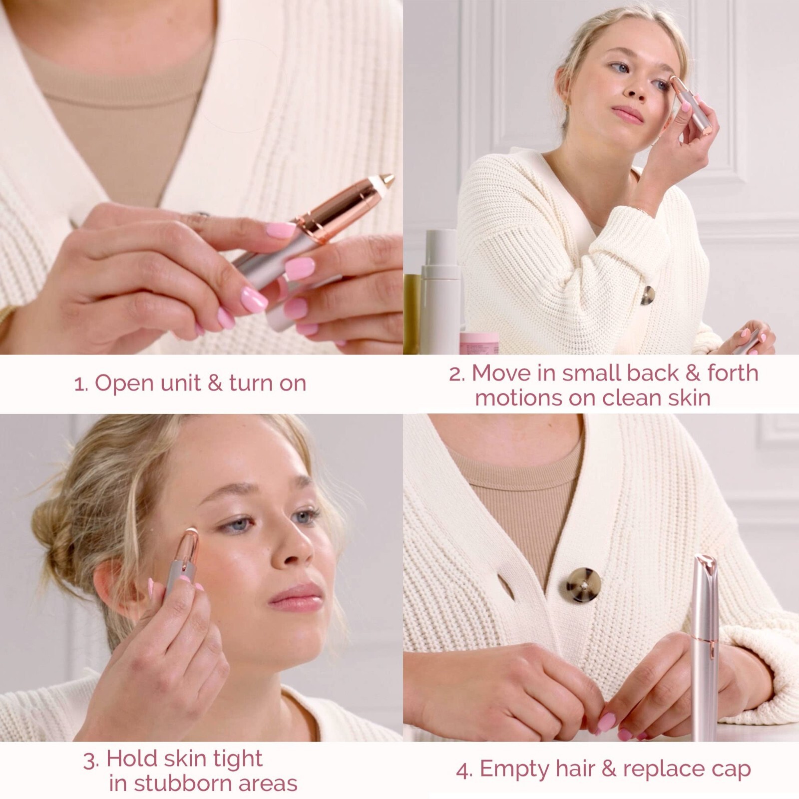 Womens Electric Face Eyebrow Trimmer Brows Razor Facial Epilator Hair Remover