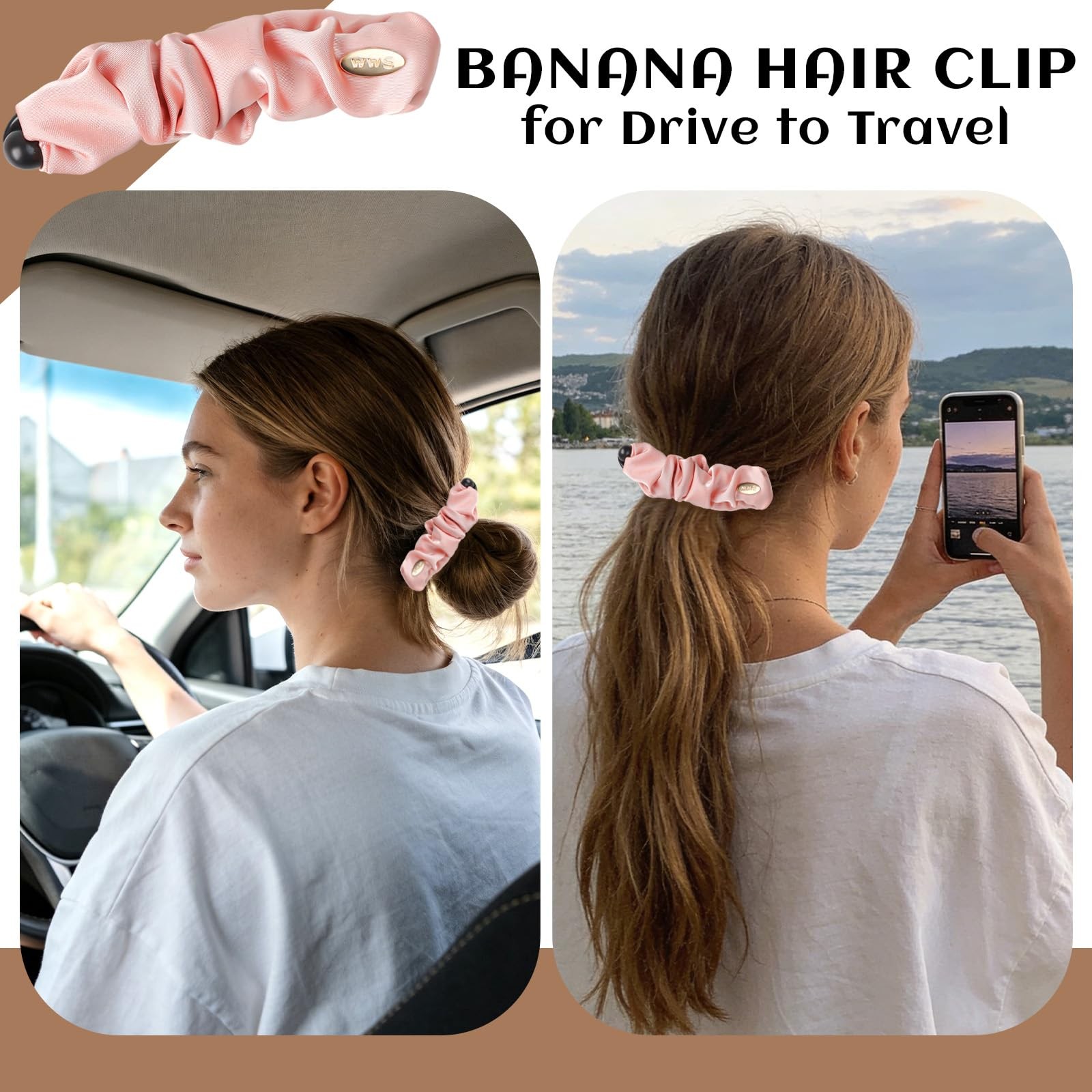 5PCS Satin Banana Hair Clips for Women Thin 1 Count (Pack of 5), Multicolor
