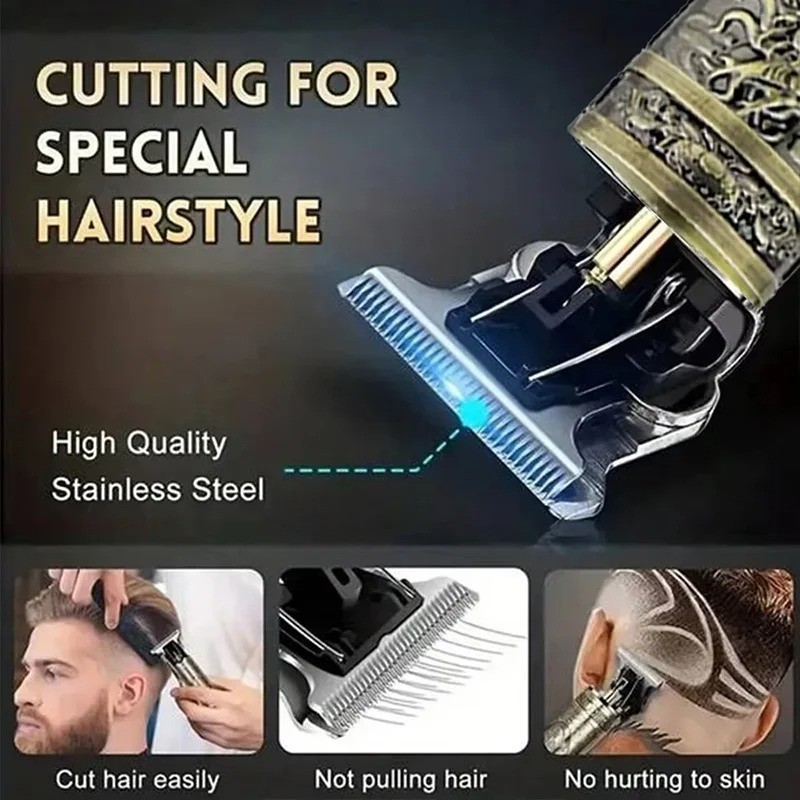 Professional Hair Clippers Trimmer Cutting Beard Cordless Barber Shaving Machine