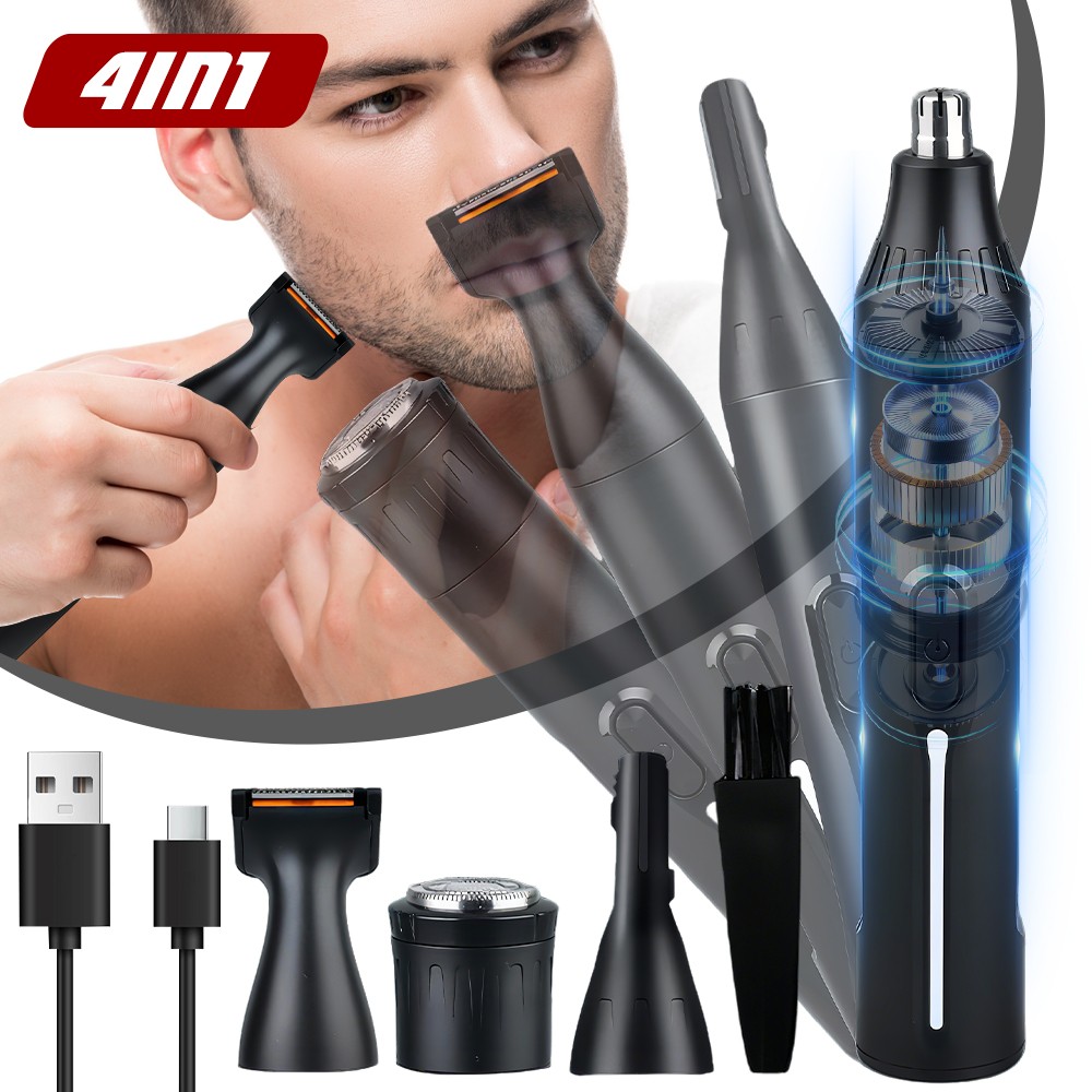1/2set Men Ear Beard Nose Hair Trimmer Eyebrow Mustache Remover Shaver Clipper