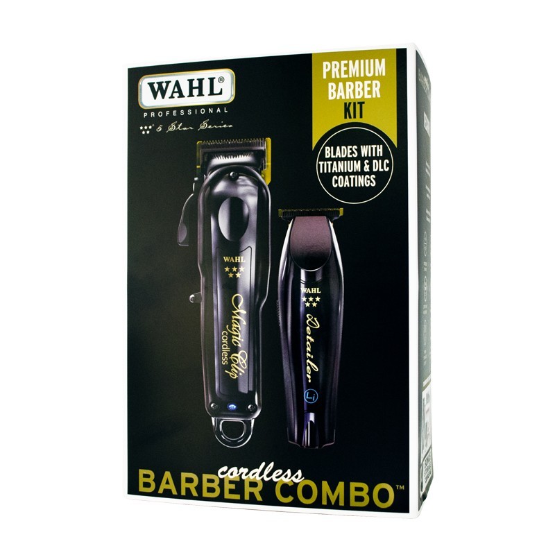 Wahl Cordless Barber Combo Black Magic Clip Clipper & Detailer Trimmer 3025397