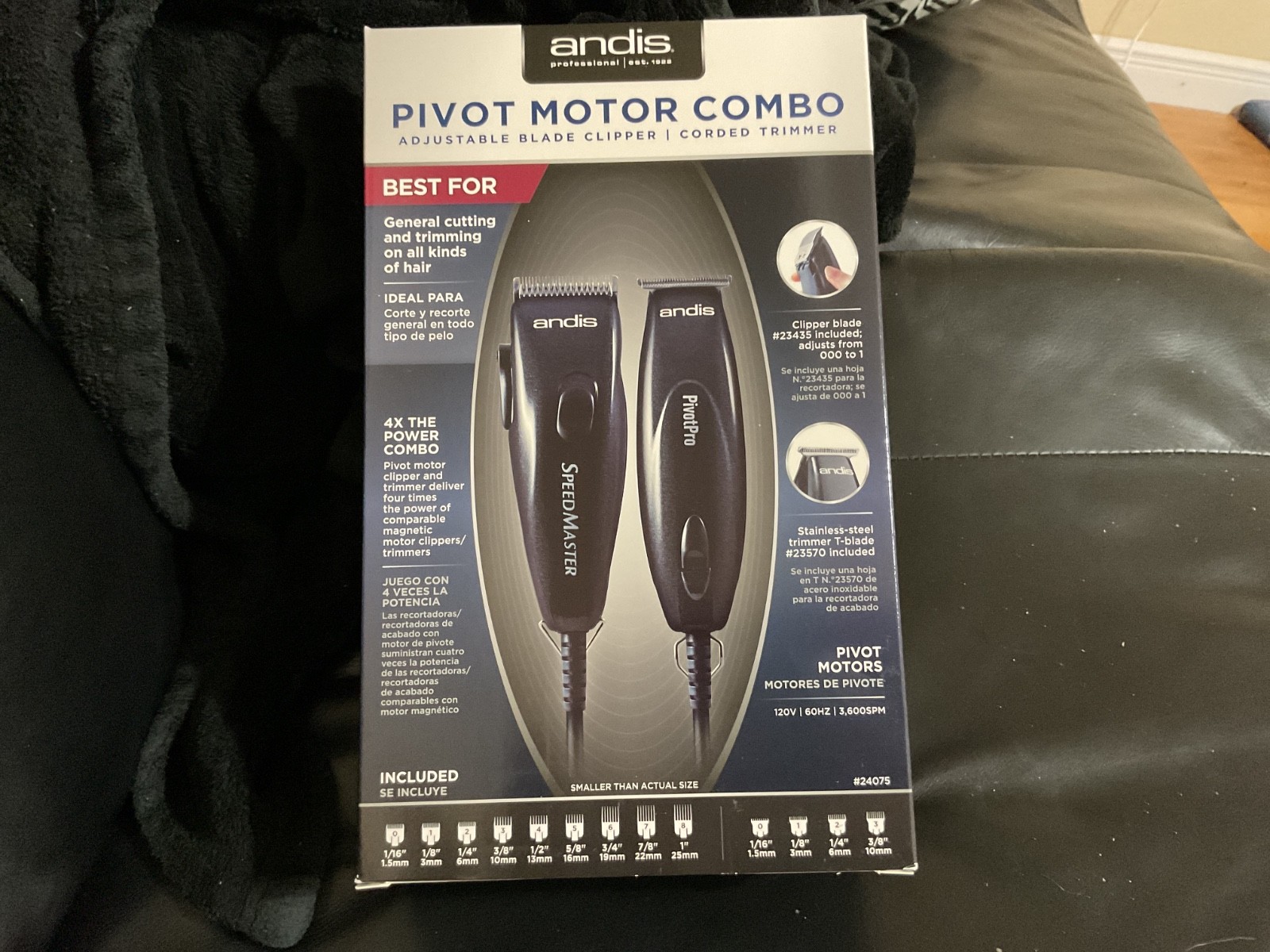 Andis #24075 Pivot Motor Combo Clipper and Trimmer – Black