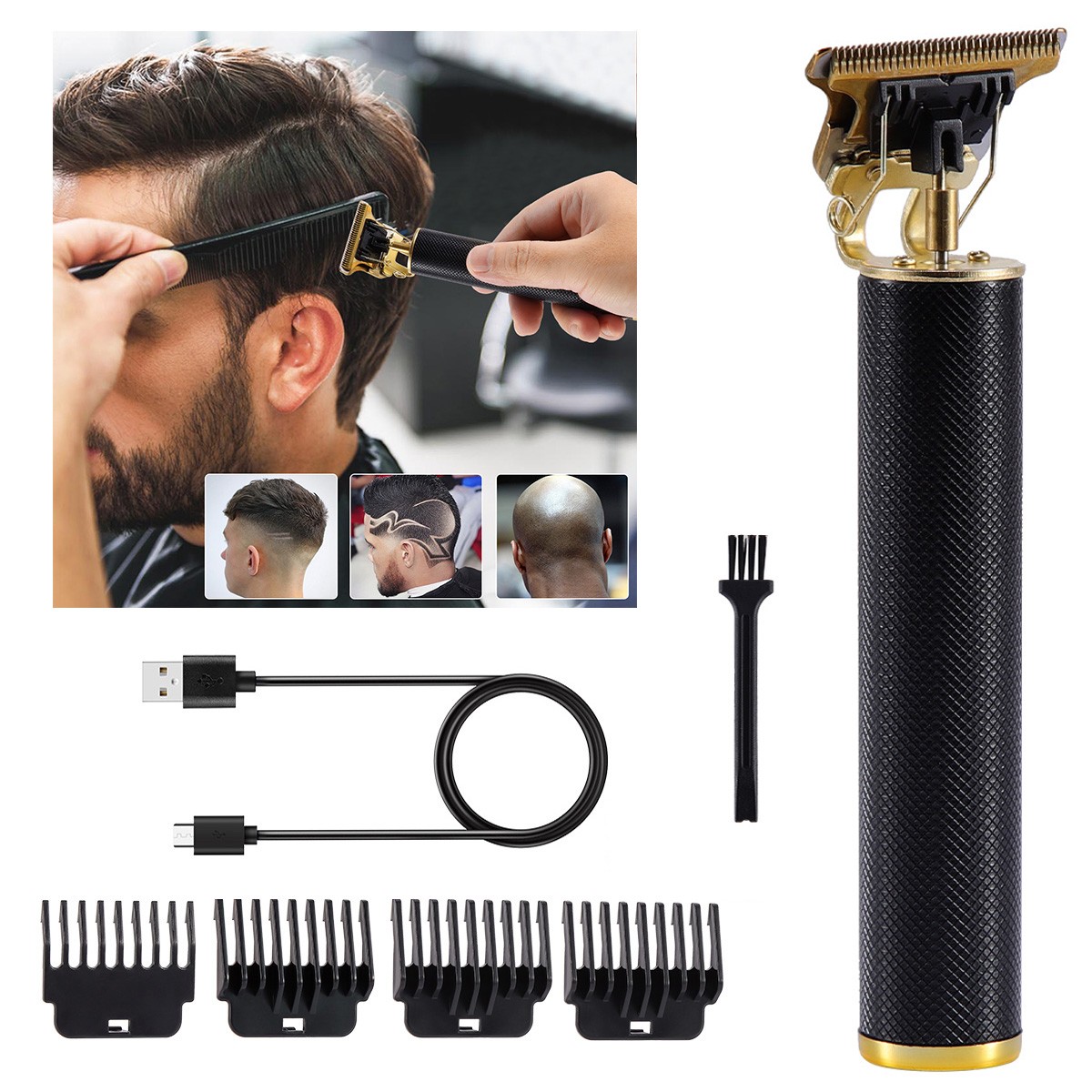 Pro Zero Gapped Cordless T-Outliner Hair Clipper Electric Trimmer Kit Wireless