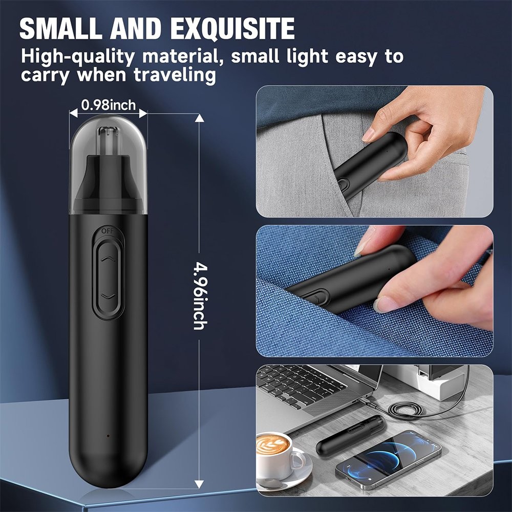 Nose Ear Face Neck Eyebrow Hair Mustache Beard Cordless Trimmer Shaver Clipper