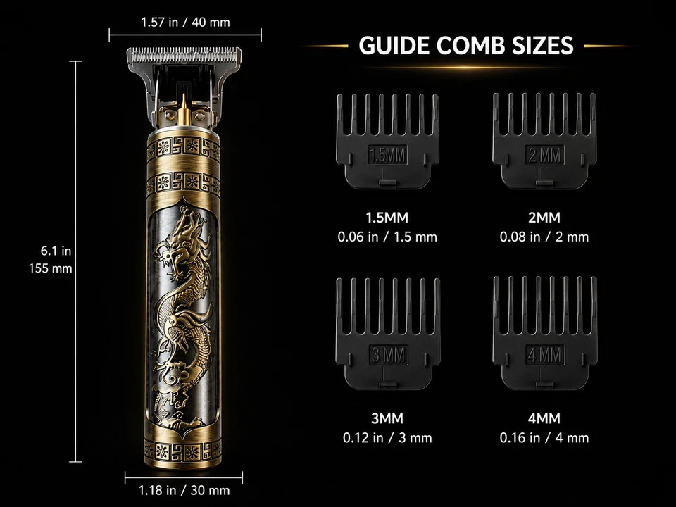 Vintage T9 Barbeador Dragon Beard Hair Trimmer Cutter Machine for Men