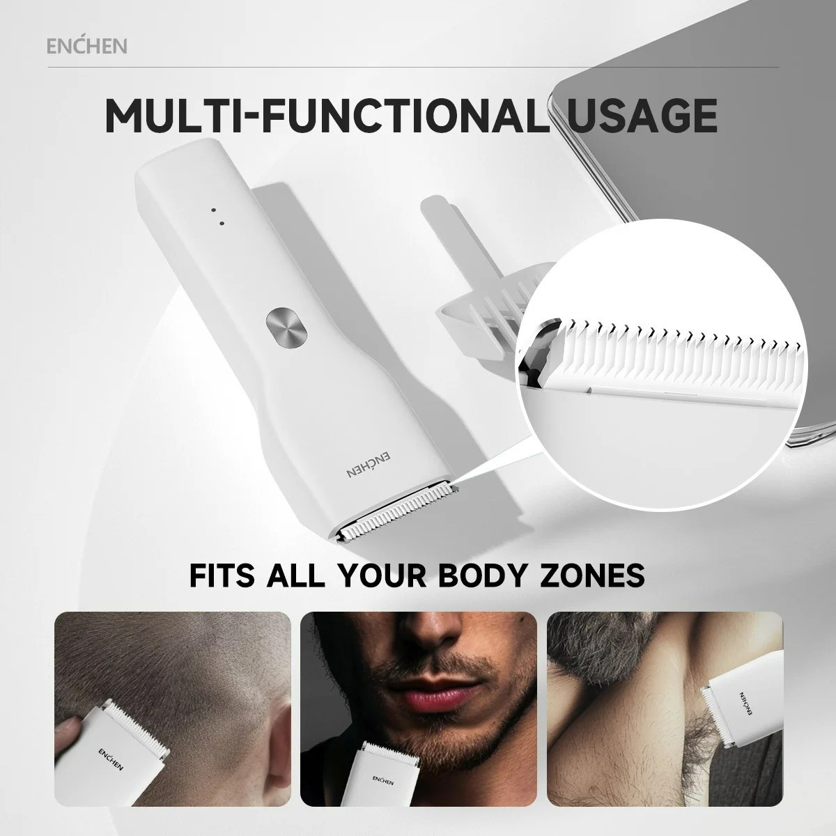 ENCHEN Boost 2 Cordless Hair Clipper Beard Trimmer Adjustable USB-C Rechargeable