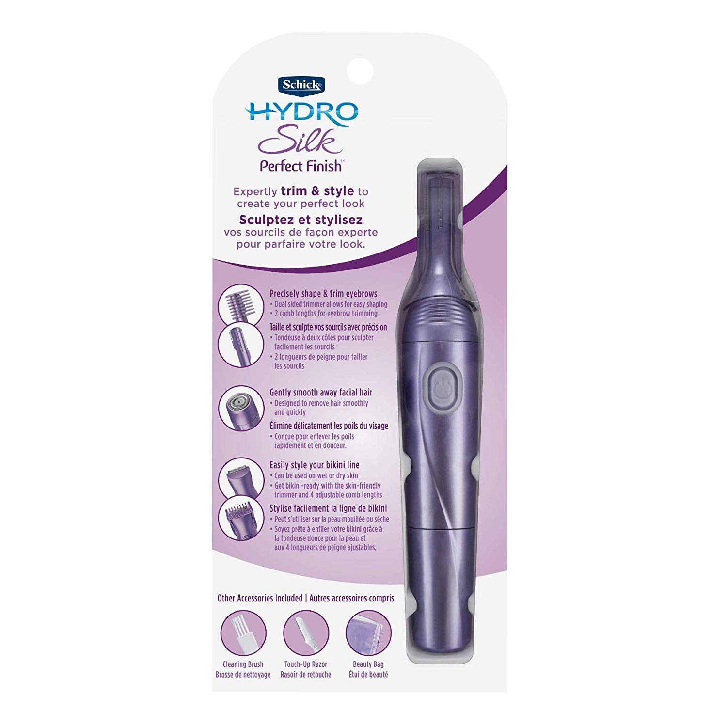 Schick Hydro Silk Perfect Finish Trimmer 8-in-1 Grooming Kit for Women-Free Ship