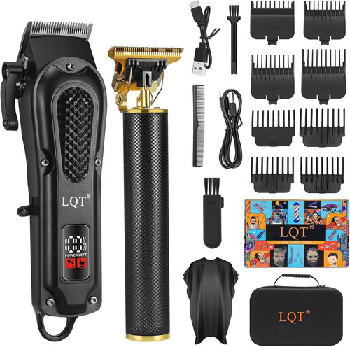 LQT® Men’s Professional Hair Clippers Kit，Cordless & Corded Barber…