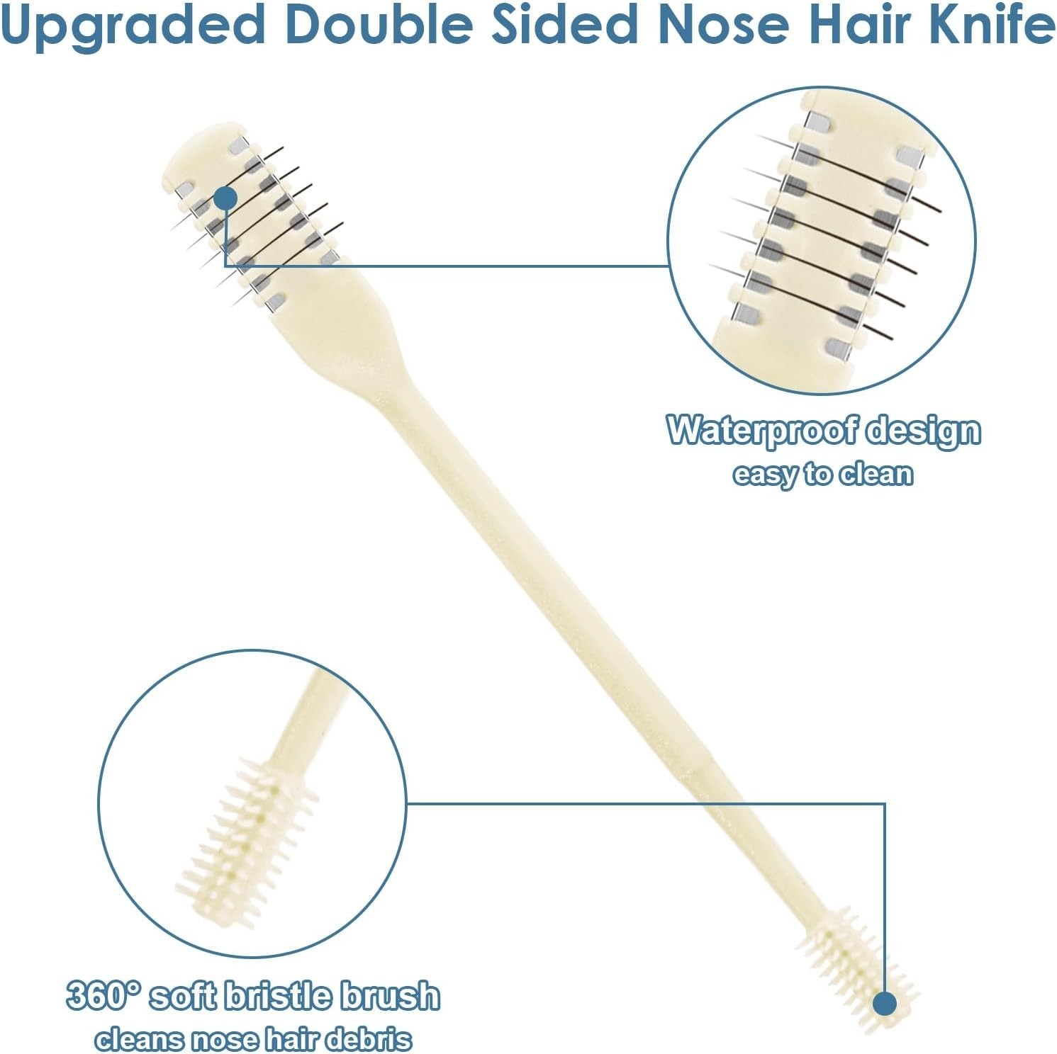 6 Pcs 2-in-1 Nasal Hair Cutter Set – Double-Sided, Portable Trimmer for All