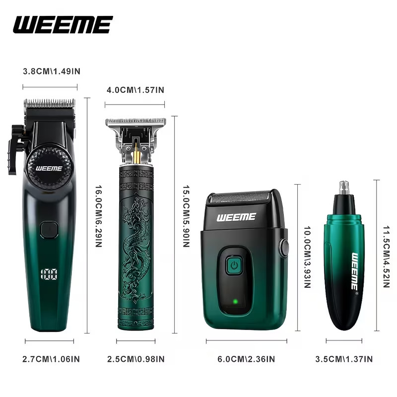 4-in-1 Men’s Hair Clipper Trimmer Shaver Nose Grooming Kit USB Rechargeable