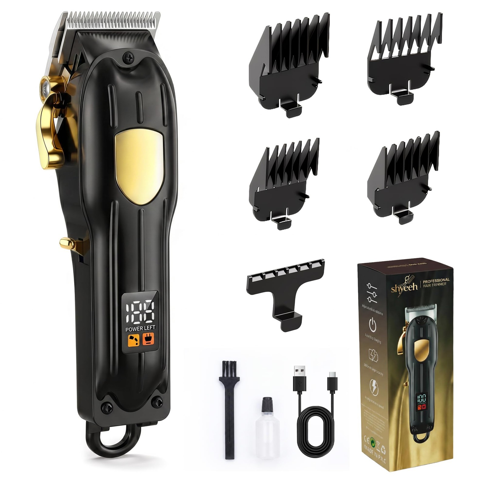 SHYEEH Professional Cordless Hair Clippers for Men and Hair Trimmer for Men |…