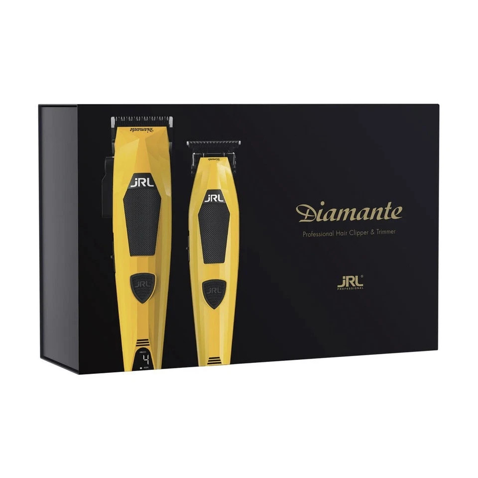 JRL Professional Diamante Cordless Clipper & Trimmer Comb Set Yellow