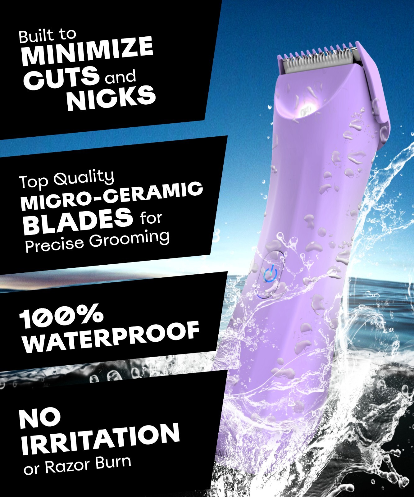 BALLS V3 – Body, Bikini Hair Trimmer for Women – Painless Cordless Shaver, Razor