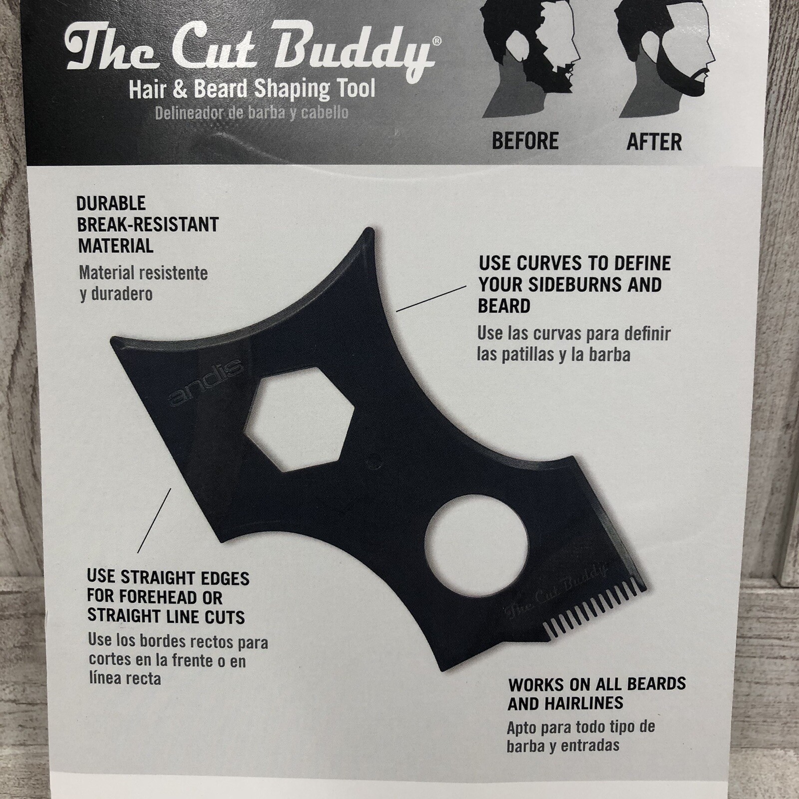 Lot Of 2) Andis #89005 The Cut Buddy Hair Beard Shaping Tool Beards & Hairlines