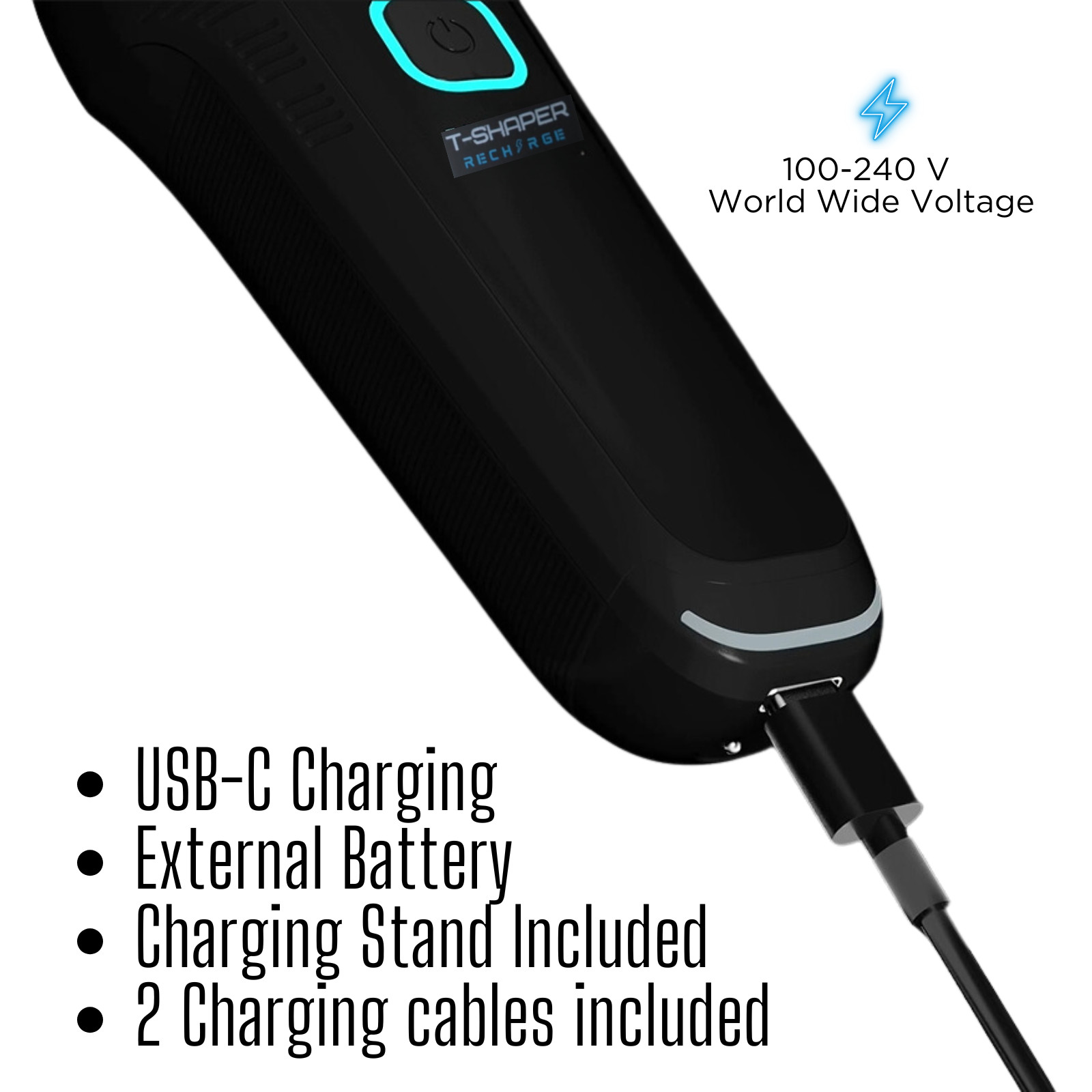 Supreme Trimmer RECHARGE Trimmer ST777 | w/ 2 Detachable Batteries | Black